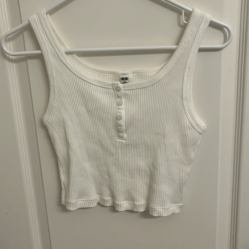 White Henley tank